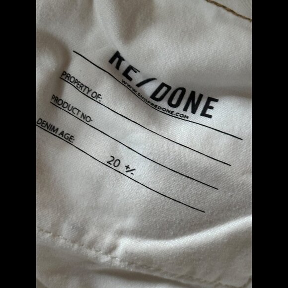 RE/DONE Jeans 29 Womens Ivory White Spot Straight High Rise Poly Denim - Picture 10 of 11